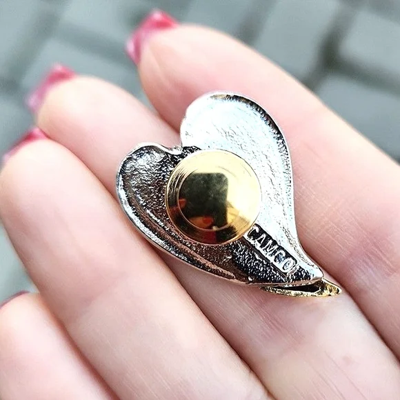 CAMCO Two Tone Mixed Metal Angel With Child And Angel With Harp Clutch Pins - Picture 3 of 5